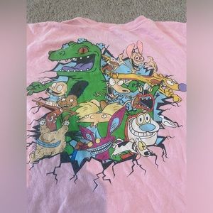Nickelodeon Rugrats & 90s Cartoon Characters Pink Graphic Tee
